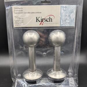Curtain Holdbacks Drapery Tie Backs Kirsch Metal Brushed Pewter New old Stock